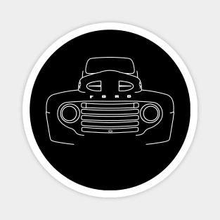 1948 Ford F-1 classic pickup truck white outline graphic Magnet